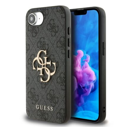 Калъф от 
Guess PU 4G Metal Logo Case за iPhone 16e Grey