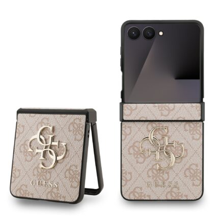 Калъф от Guess PU 4G Metal Logo Case за Samsung Galaxy Z Flip 7 Pink