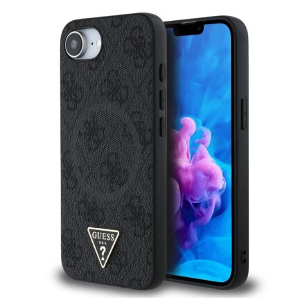 Калъф от 
Guess PU 4G Strass Triangle Metal Logo Case за iPhone 16e Black
