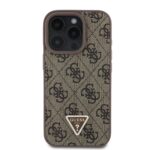 Калъф от Guess PU 4G Strass Triangle Metal Logo Case за iPhone 16 Pro Max Brown - Image 2
