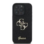 Калъф от 
Guess PU Fixed Glitter 4G Metal Logo за iPhone 16 Pro Black - Image 2