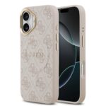Калъф от 
Guess PU Leather 4G Gold Frame MagSafe Case за iPhone 17 Pink