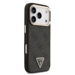 Калъф от Guess PU Leather 4G Strass Triangle Logo Gold Frame MagSafe Case for iPhone 17 Pro Black - Image 4