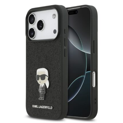 Калъф от 
Karl Lagerfeld Fixed Glitter Metal Ikonik Case за iPhone 17 Pro Black