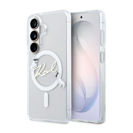Калъф от 
Karl Lagerfeld IML Choupette Karl Script Logo Magnetic Case за iPhone Samsung Galaxy S26 Transparent