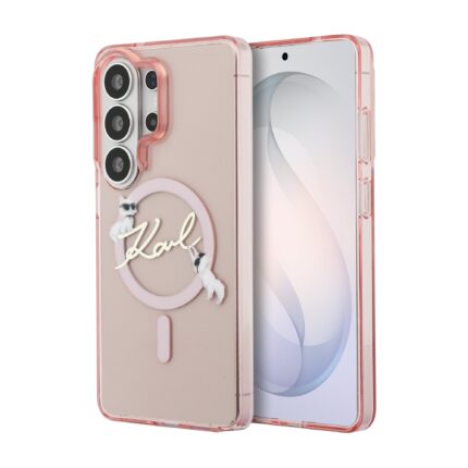 Калъф от 
Karl Lagerfeld IML Choupette Karl Script Logo Magnetic Case за Samsung Galaxy S26 Ultra Pink