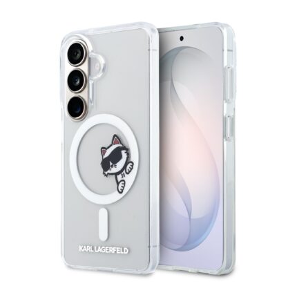 Калъф от 
Karl Lagerfeld IML Choupette Peekaboo Logo Magnetic Case за iPhone Samsung Galaxy S26 Transparent