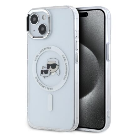 Калъф от Karl Lagerfeld IML K&CH Heads Metal Frame MagSafe Case за iPhone 14 Transparent