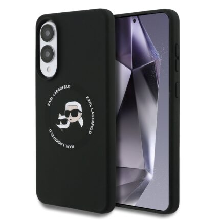 Калъф от 
Karl Lagerfeld Liquid Silicone Double Heads MagSafe Case за Samsung Galaxy S25 Edge Black