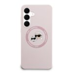 Калъф от 
Karl Lagerfeld Liquid Silicone K&CH Heads MagSafe Case for Samsung Galaxy S25 FE Pink - Image 3