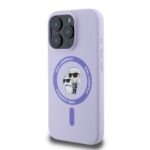 Калъф от 
Karl Lagerfeld Liquid Silicone Karl and Choupette MagSafe за iPhone 16 Pro Purple - Image 3