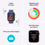 Apple Watch SE2 v2 Cellular 44mm Starlight Alu Case w Starlight Sport Band - M/L - Image 6
