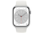 Apple Watch Series 8 GPS + Cellular 45mm Silver Stainless Steel Case with White Sport Band - Regular - Image 2