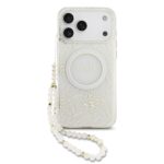 Калъф от Guess IML Flowers Allover Strap MagSafe Case for iPhone 17 Pro Max White