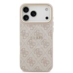 Калъф от Guess PU Leather 4G Gold Frame MagSafe Case for iPhone 17 Pro Max Pink - Image 3