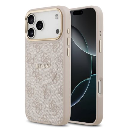 Калъф от Guess PU Leather 4G Gold Frame MagSafe Case for iPhone 17 Pro Max Pink