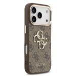 Калъф от Guess PU Leather 4G Metal Logo Gold Frame Case for iPhone 17 Pro Max Brown - Image 4
