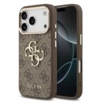 Калъф от Guess PU Leather 4G Metal Logo Gold Frame Case for iPhone 17 Pro Max Brown